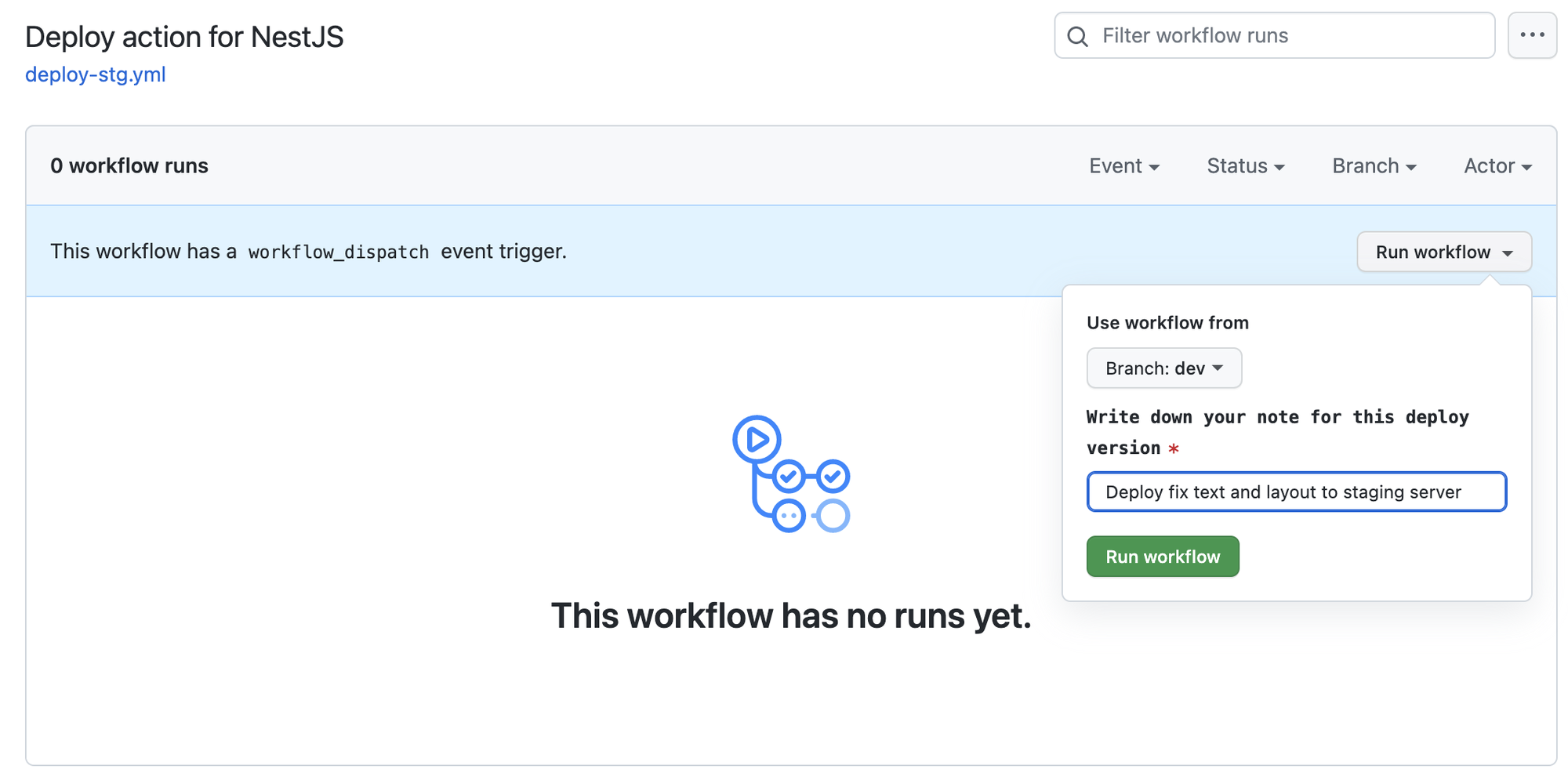 Github Action Kh i Ch y Workflow Th C ng B ng Dispatch Event